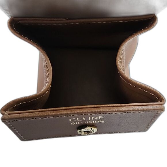 Celine Macadam Coin Case Box Wallet Gold Logo 80's - Picture 7 of 11